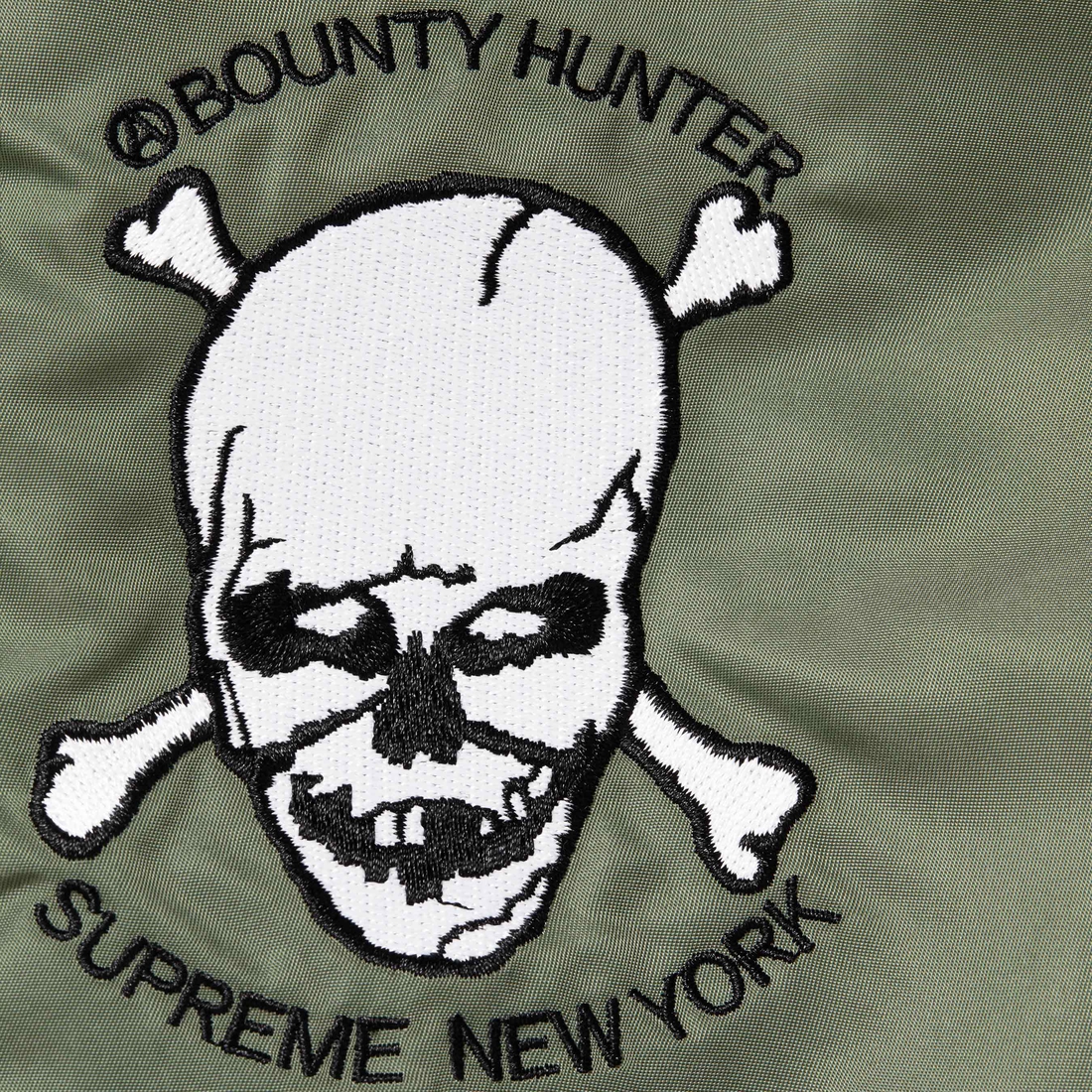 Details on Supreme Bounty Hunter MA-1 Olive from fall winter
                                                    2023 (Price is $368)