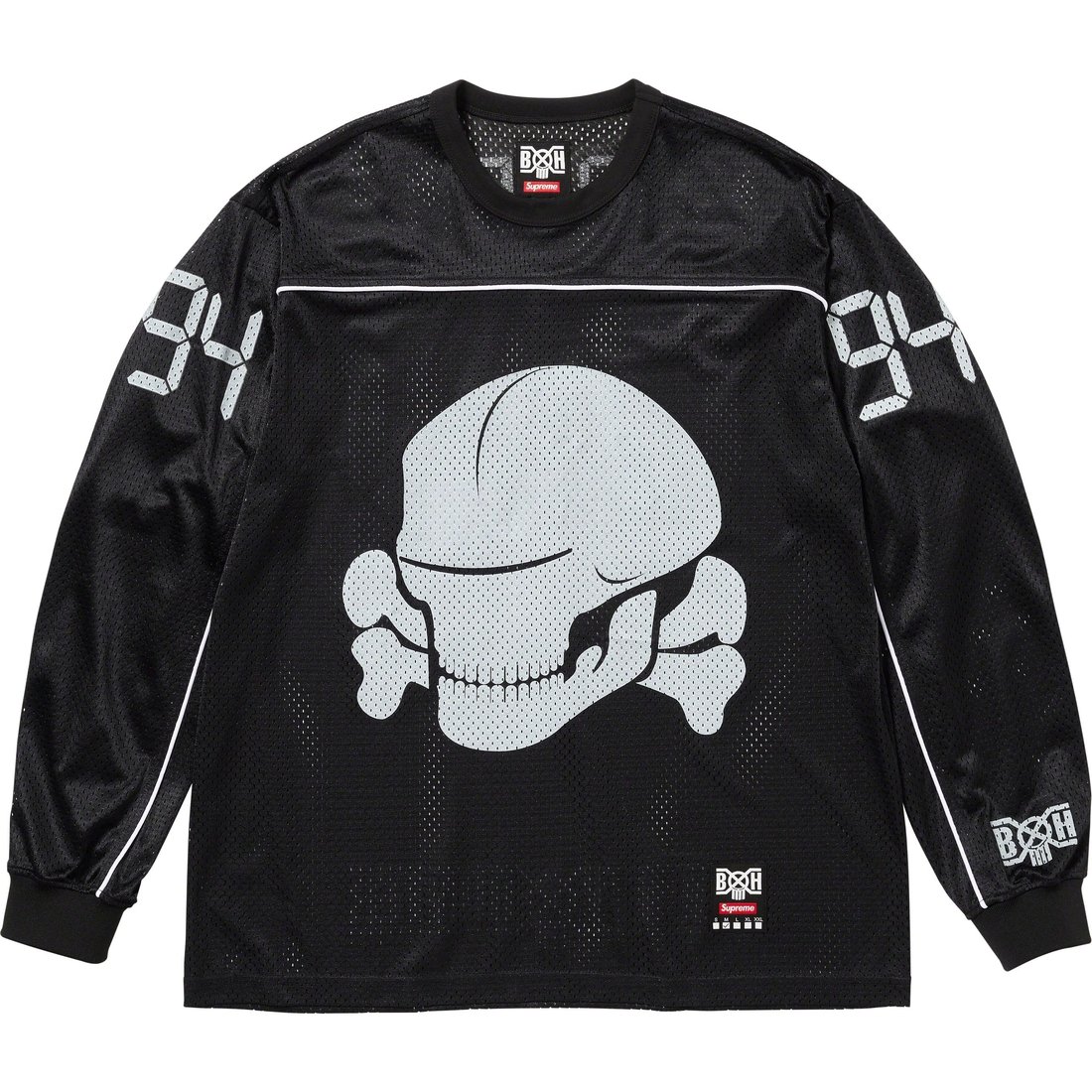 Details on Supreme Bounty Hunter Mesh Moto Jersey Black from fall winter
                                                    2023 (Price is $128)