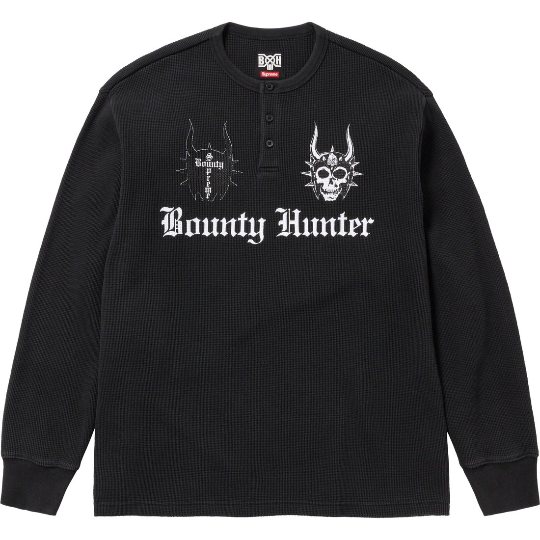 Details on Supreme Bounty Hunter Thermal Henley L S Top Black from fall winter
                                                    2023 (Price is $110)