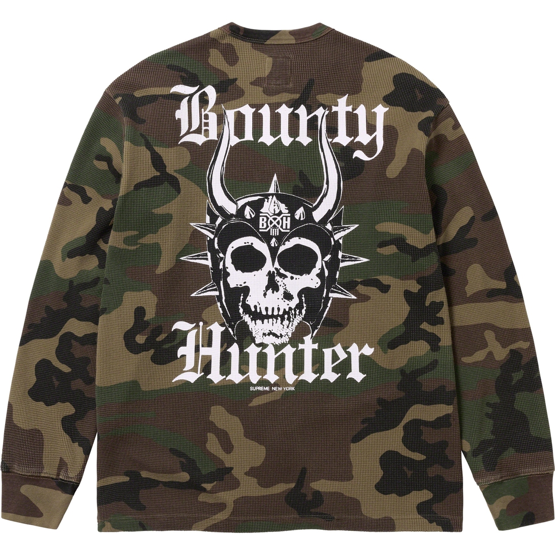 Details on Supreme Bounty Hunter Thermal Henley L S Top Woodland Camo from fall winter
                                                    2023 (Price is $110)