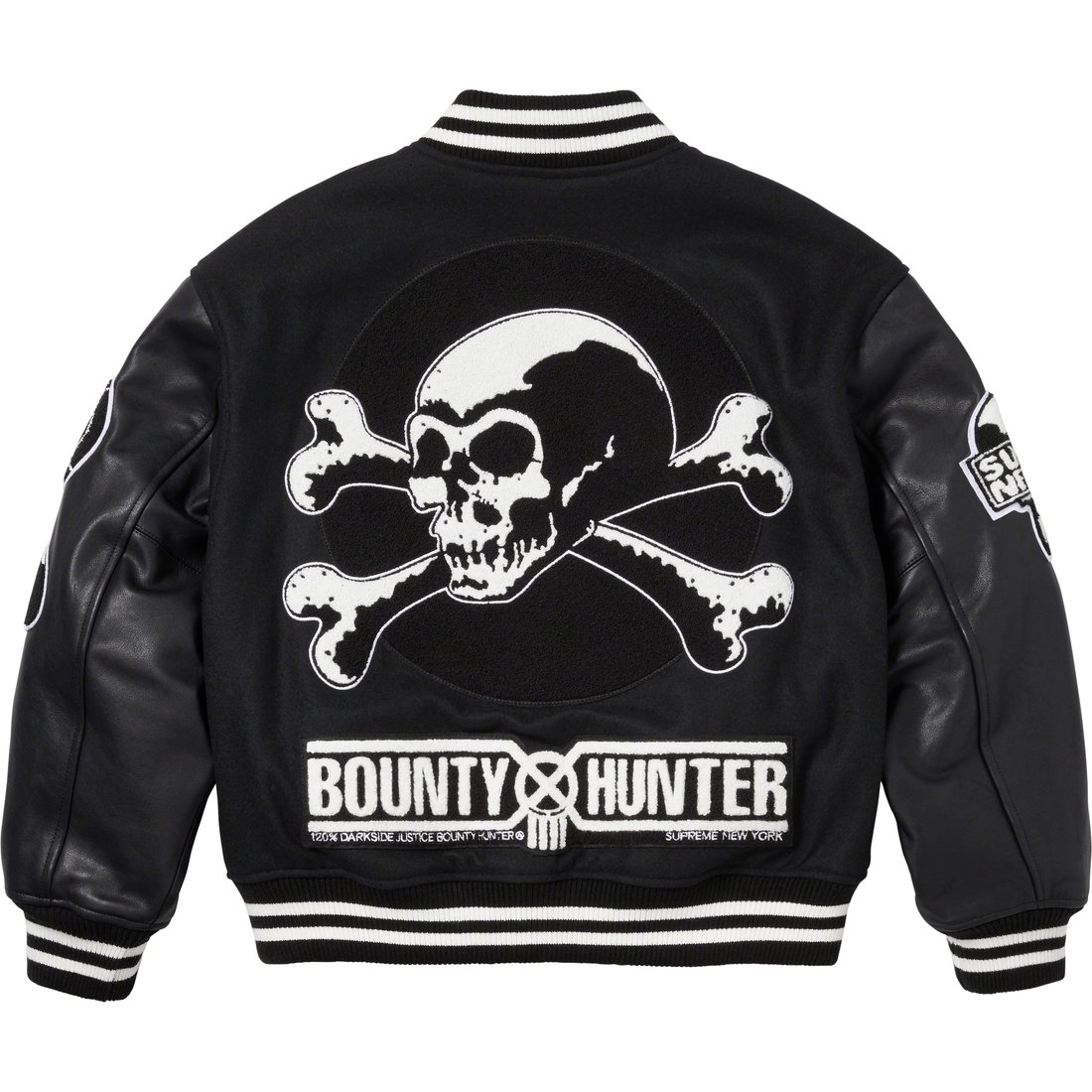 Details on Supreme Bounty Hunter Varsity Jacket Black from fall winter
                                                    2023 (Price is $578)