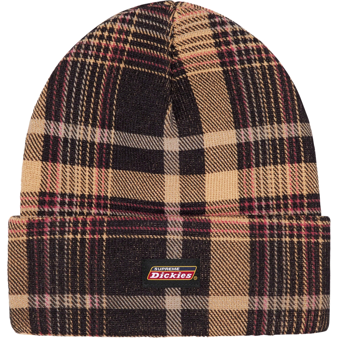 Details on Supreme Dickies Beanie Black Plaid from fall winter
                                                    2023 (Price is $40)