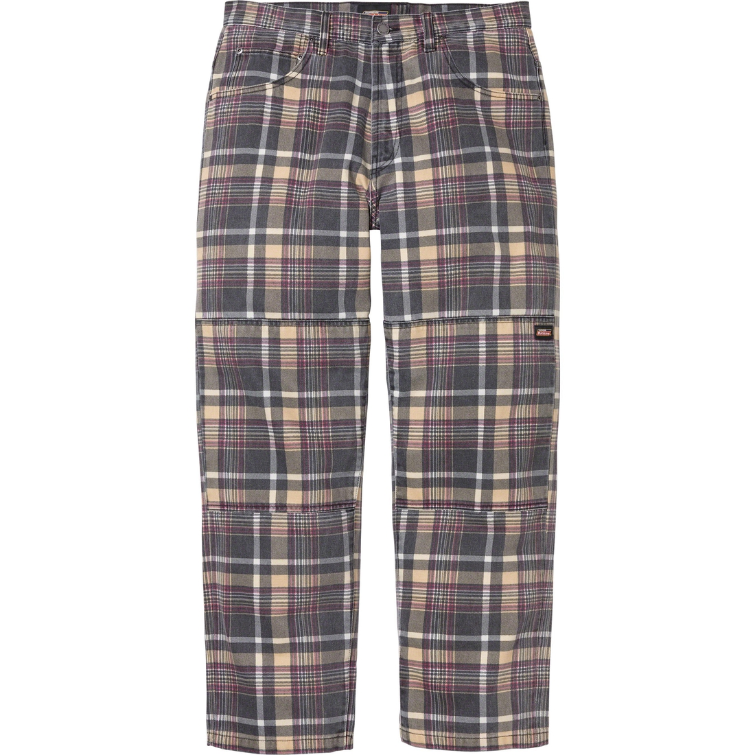 Details on Supreme Dickies Double Knee Baggy Jean Black Plaid from fall winter
                                                    2023 (Price is $168)