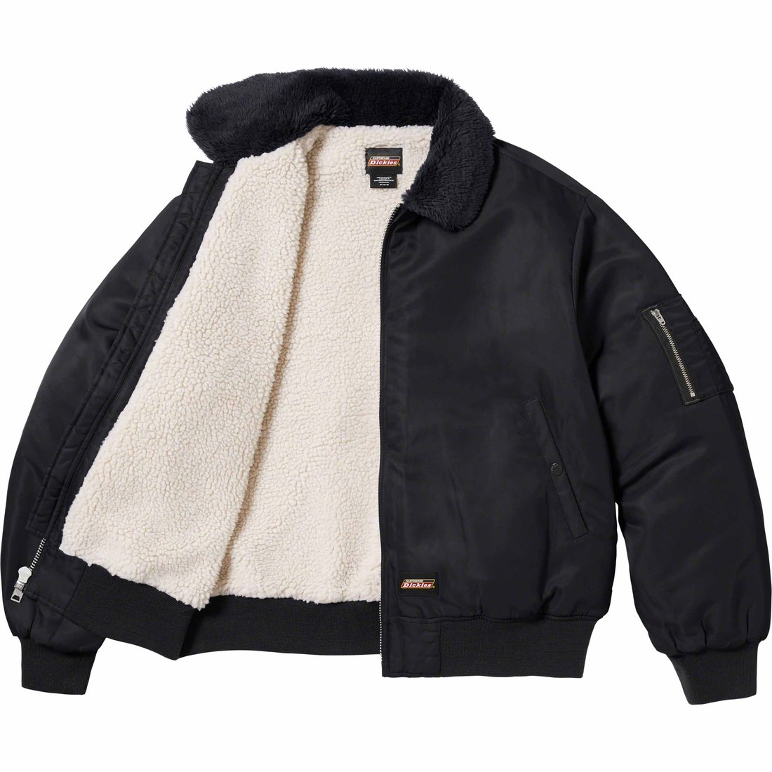 Details on Supreme Dickies Fur Collar Bomber Jacket Black from fall winter
                                                    2023 (Price is $228)