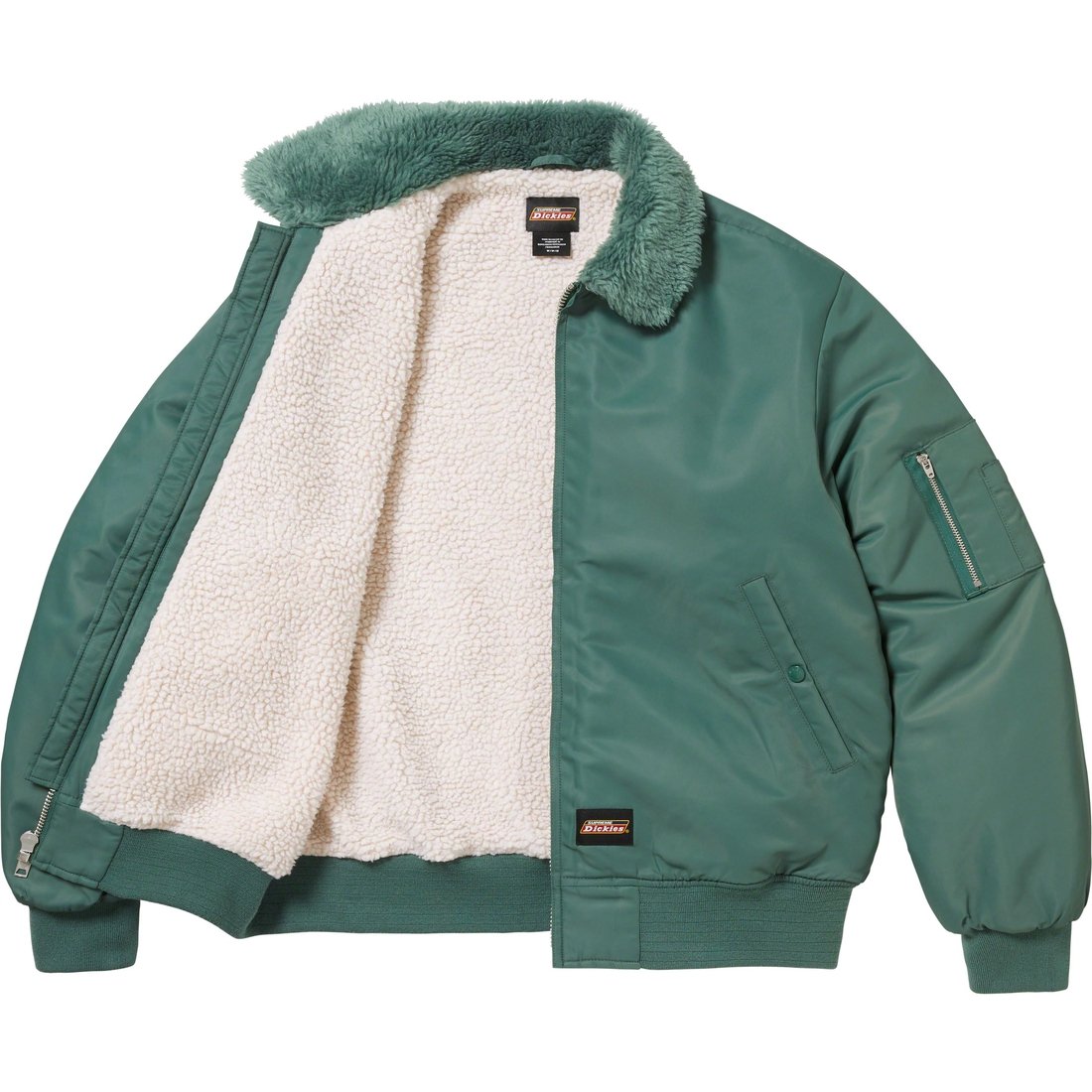 Details on Supreme Dickies Fur Collar Bomber Jacket Work Green from fall winter
                                                    2023 (Price is $228)