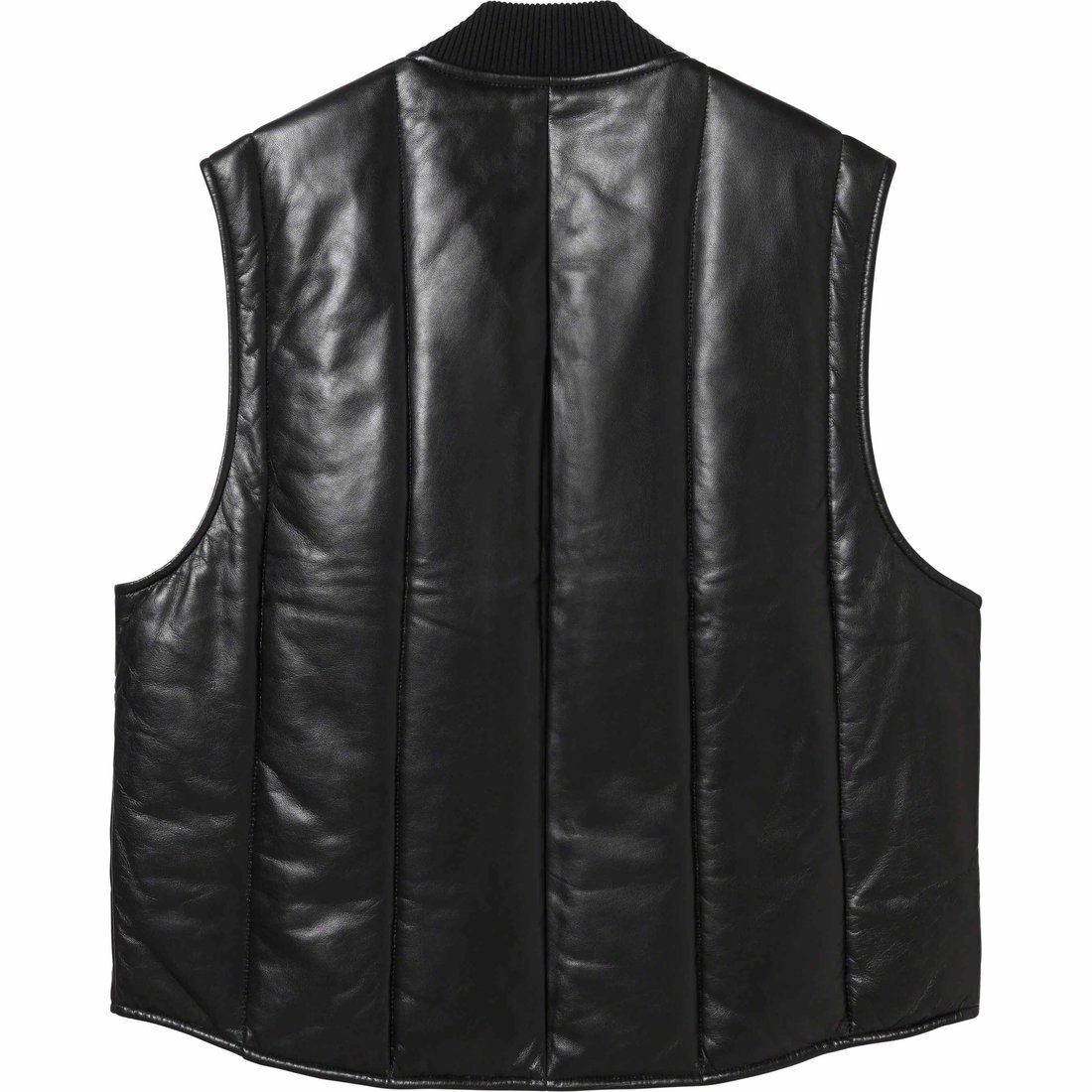 Details on Supreme Dickies Leather Work Vest Black from fall winter
                                                    2023 (Price is $298)