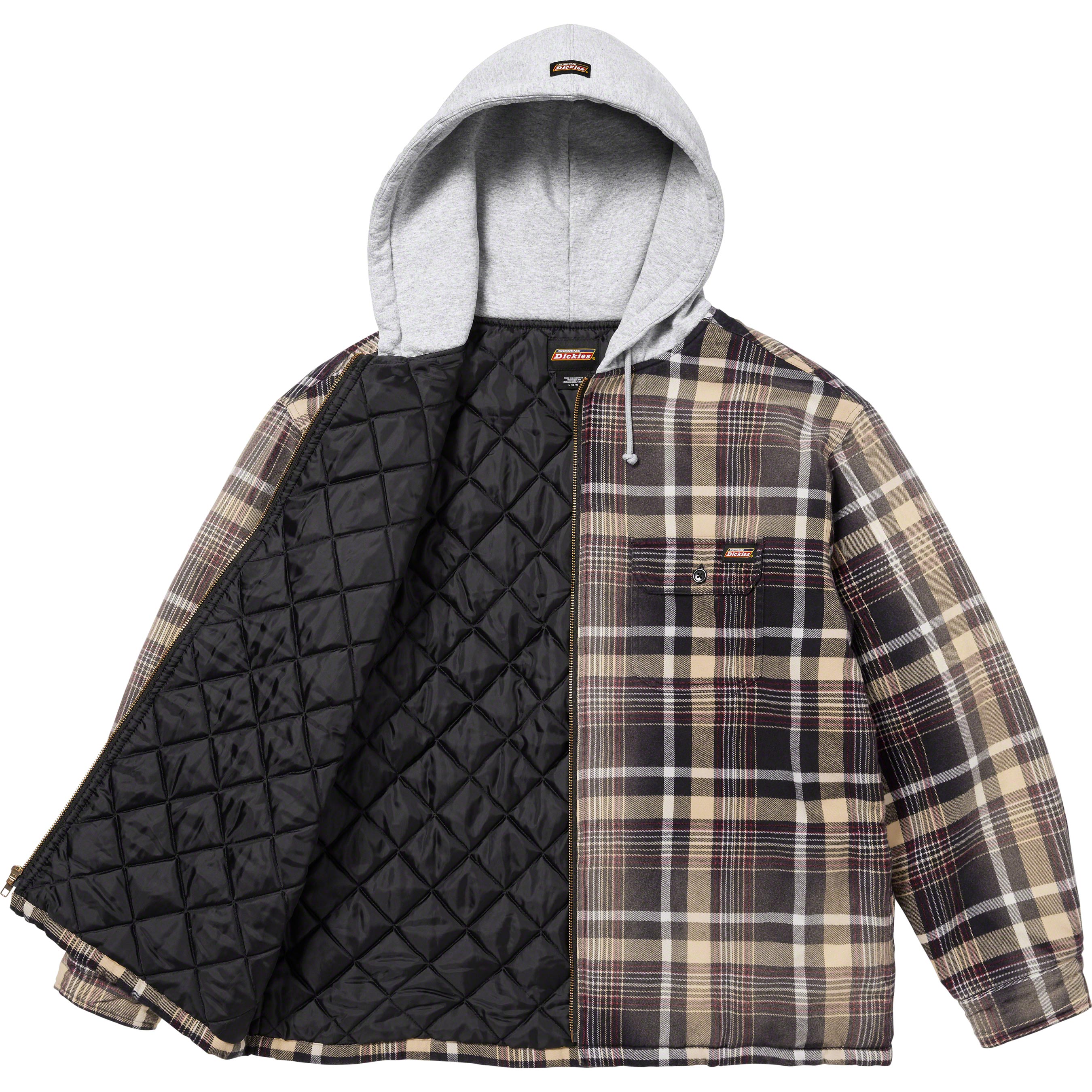 Supreme Dickies Plaid Hooded Zip Shirt-