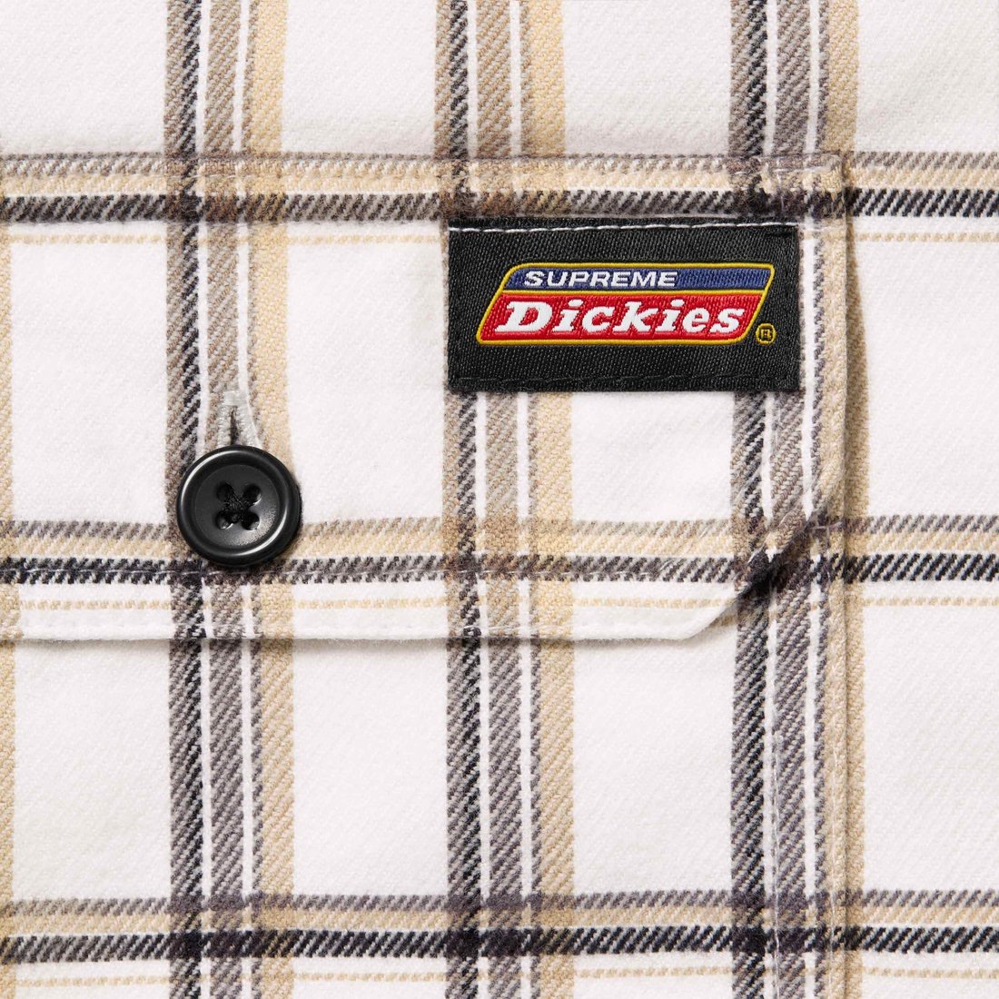 Details on Supreme Dickies Plaid Hooded Zip Up Shirt White from fall winter
                                                    2023 (Price is $148)