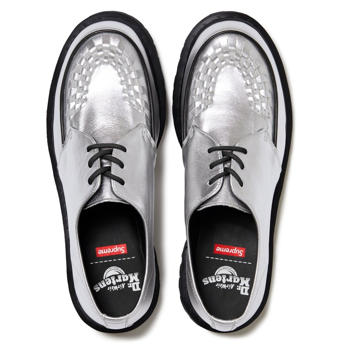 Details on Supreme Dr. Martens Ramsey Creeper Silver from fall winter
                                                    2023 (Price is $188)
