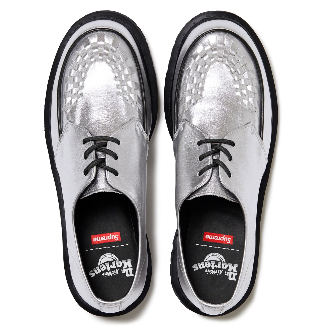 Details on Supreme Dr. Martens Ramsey Creeper Silver from fall winter
                                                    2023 (Price is $188)