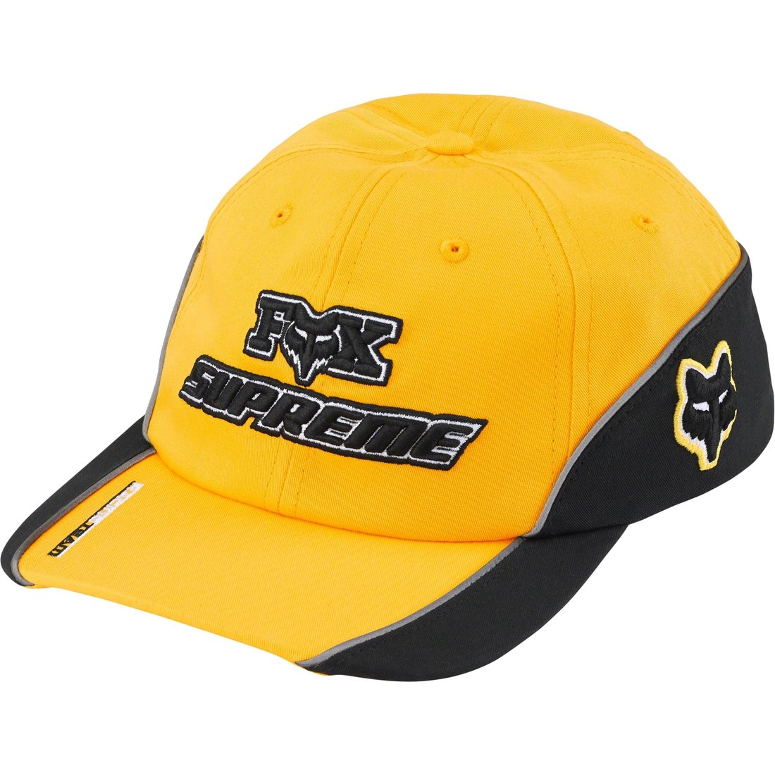 Details on Supreme Fox Racing 6-Panel Yellow from fall winter
                                                    2023 (Price is $58)