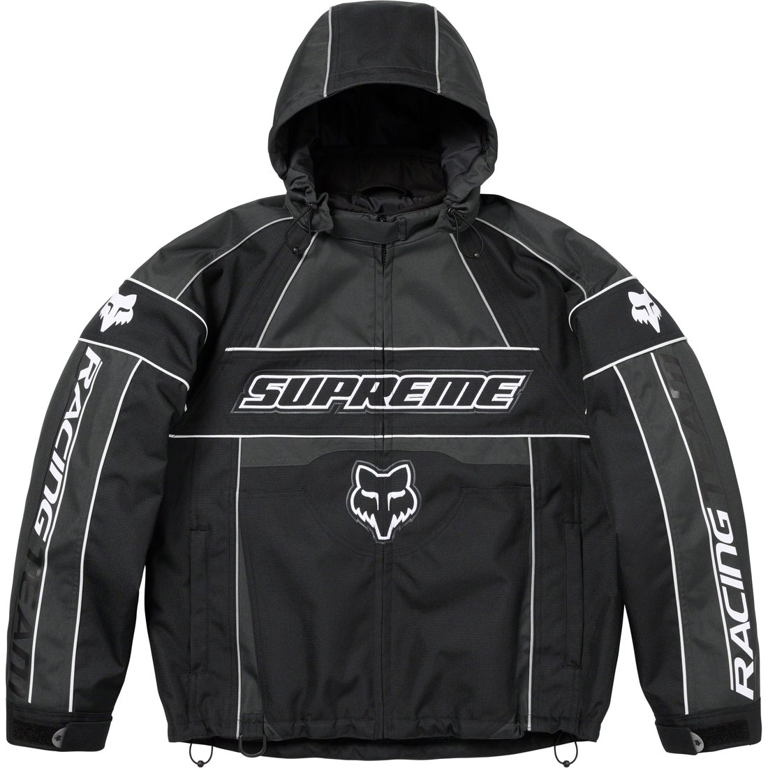 Details on Supreme Fox Racing Jacket Black from fall winter
                                                    2023 (Price is $348)