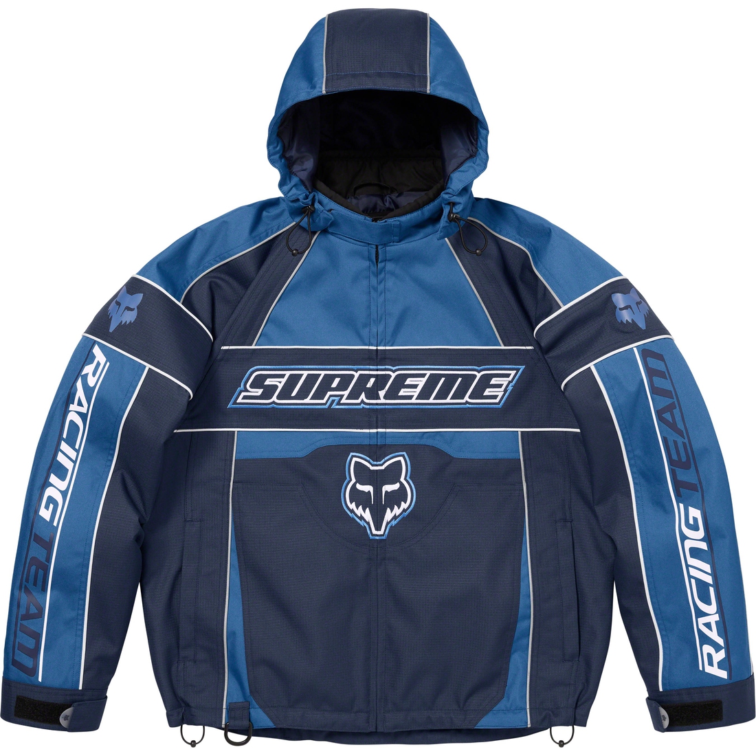 Details on Supreme Fox Racing Jacket Blue from fall winter
                                                    2023 (Price is $348)