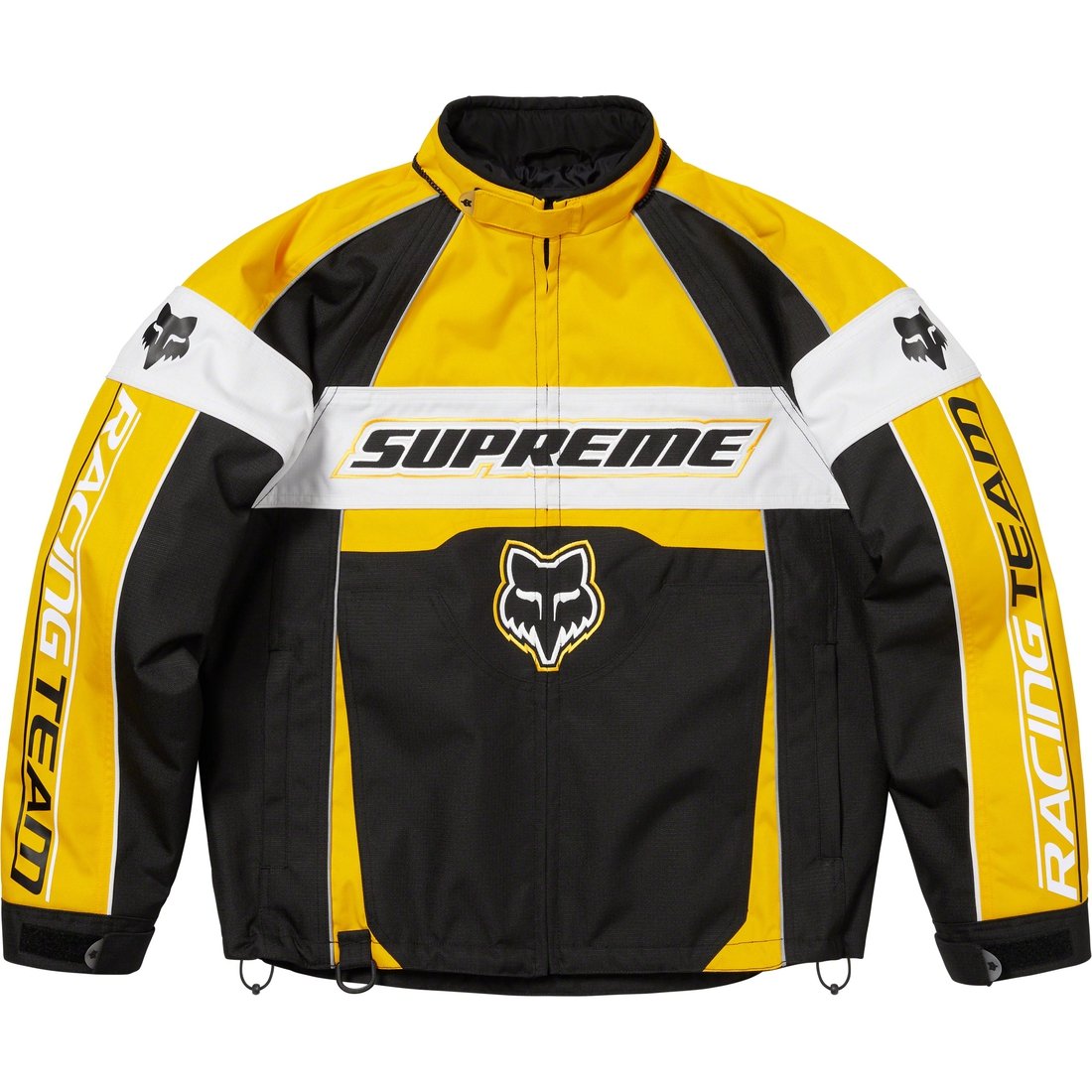 Details on Supreme Fox Racing Jacket Yellow from fall winter
                                                    2023 (Price is $348)