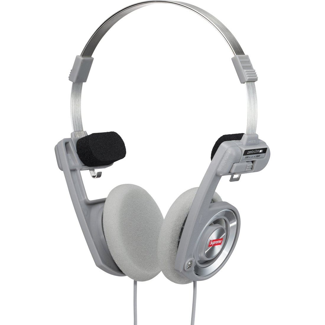 Details on Supreme Koss PortaPro Headphones Silver from fall winter
                                                    2023 (Price is $68)