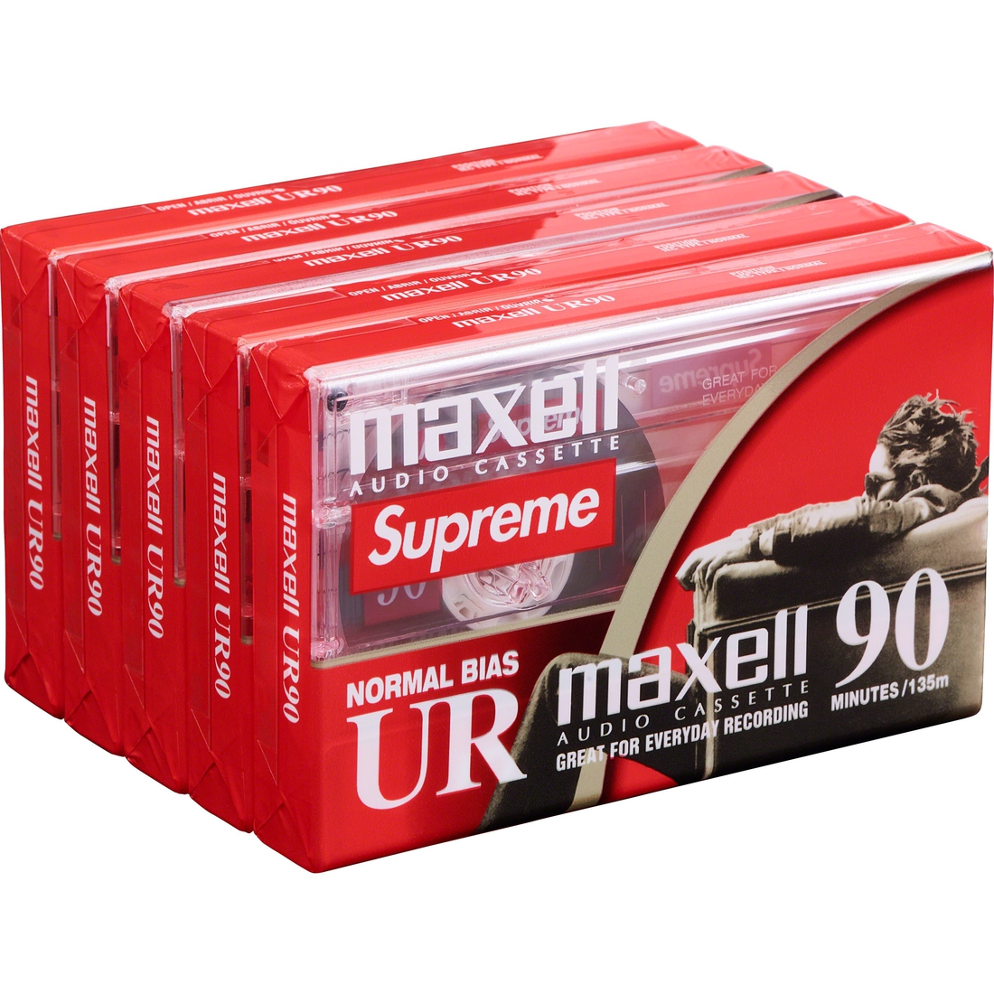 Details on Supreme Maxell Cassette Tapes (5 Pack) Clear from fall winter
                                                    2023 (Price is $36)