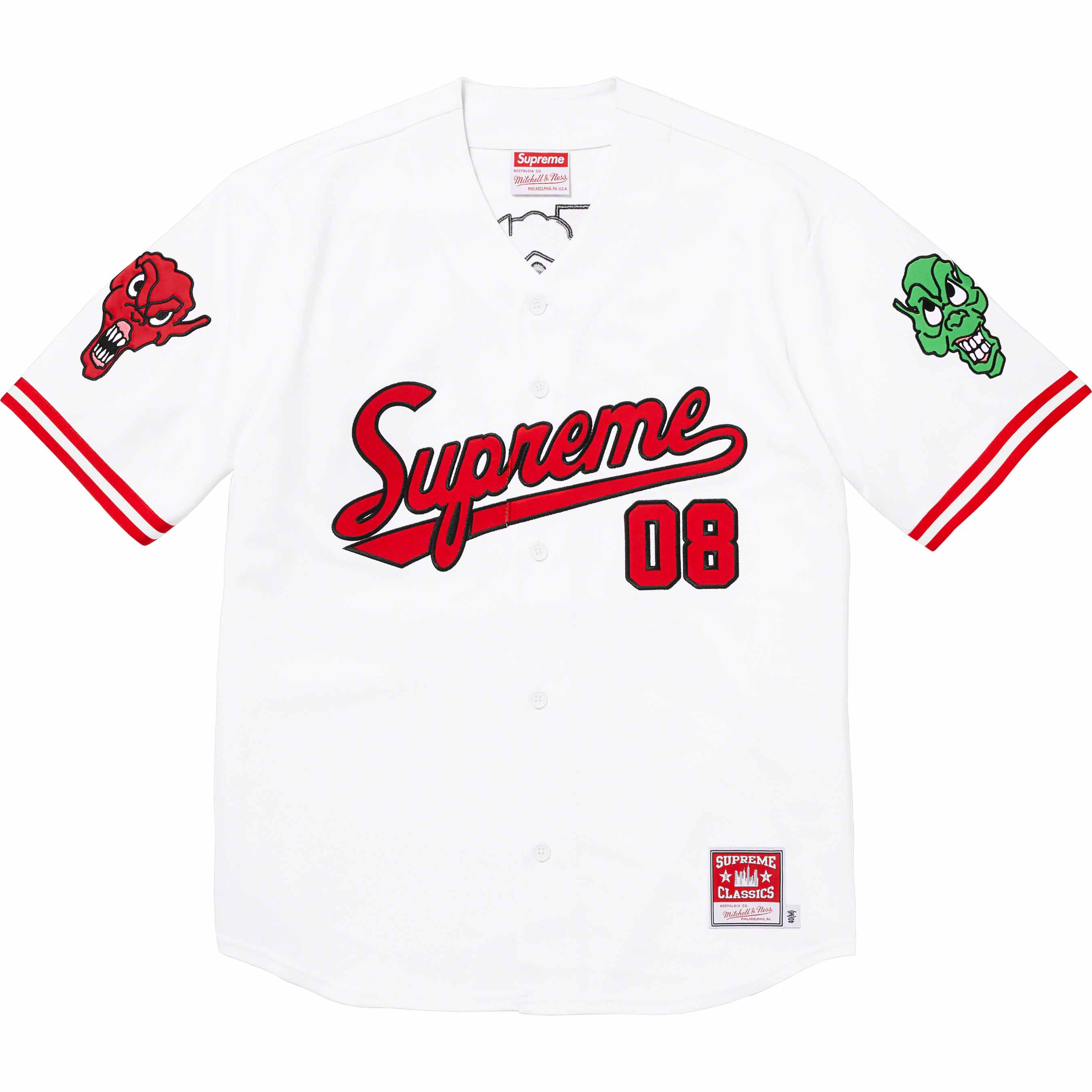 Supreme Mitchell & Ness - Downtown Hell Baseball Jersey White