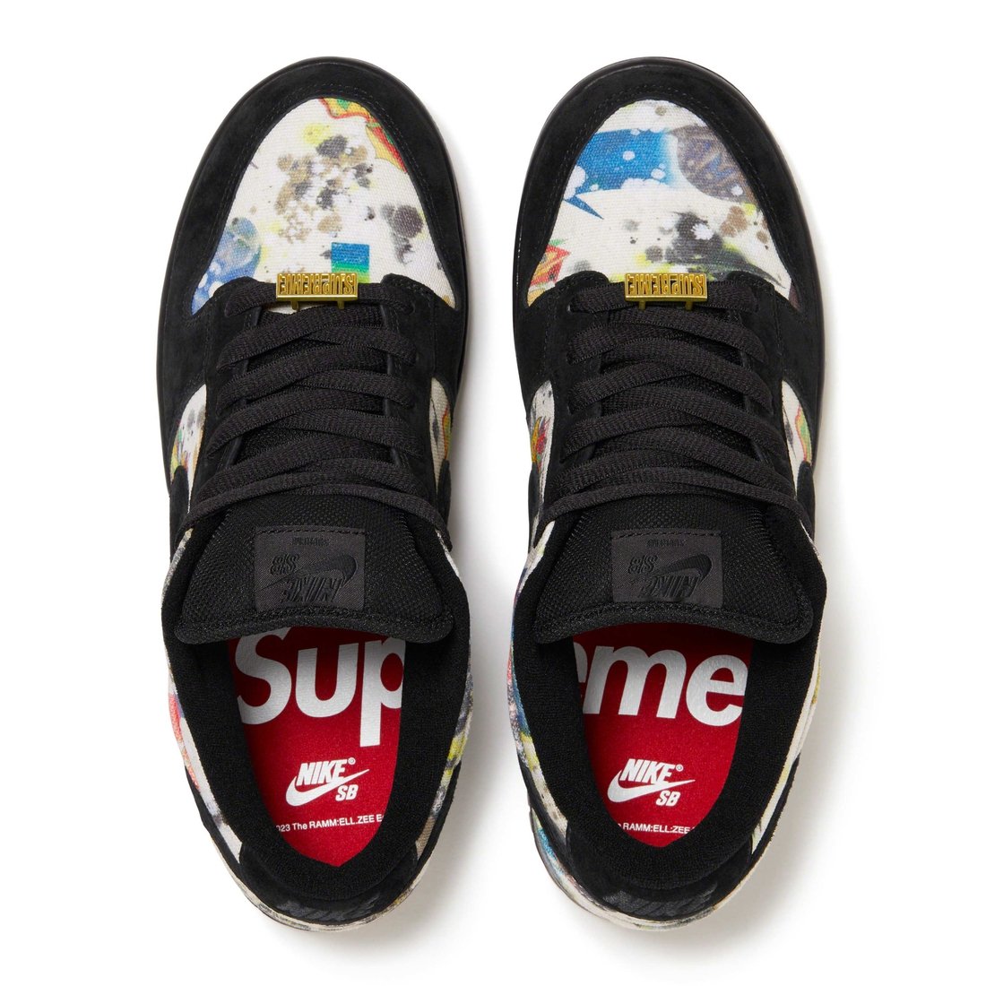 Details on Supreme Nike SB Rammellzee Dunk Low Multicolor from fall winter
                                                    2023 (Price is $138)