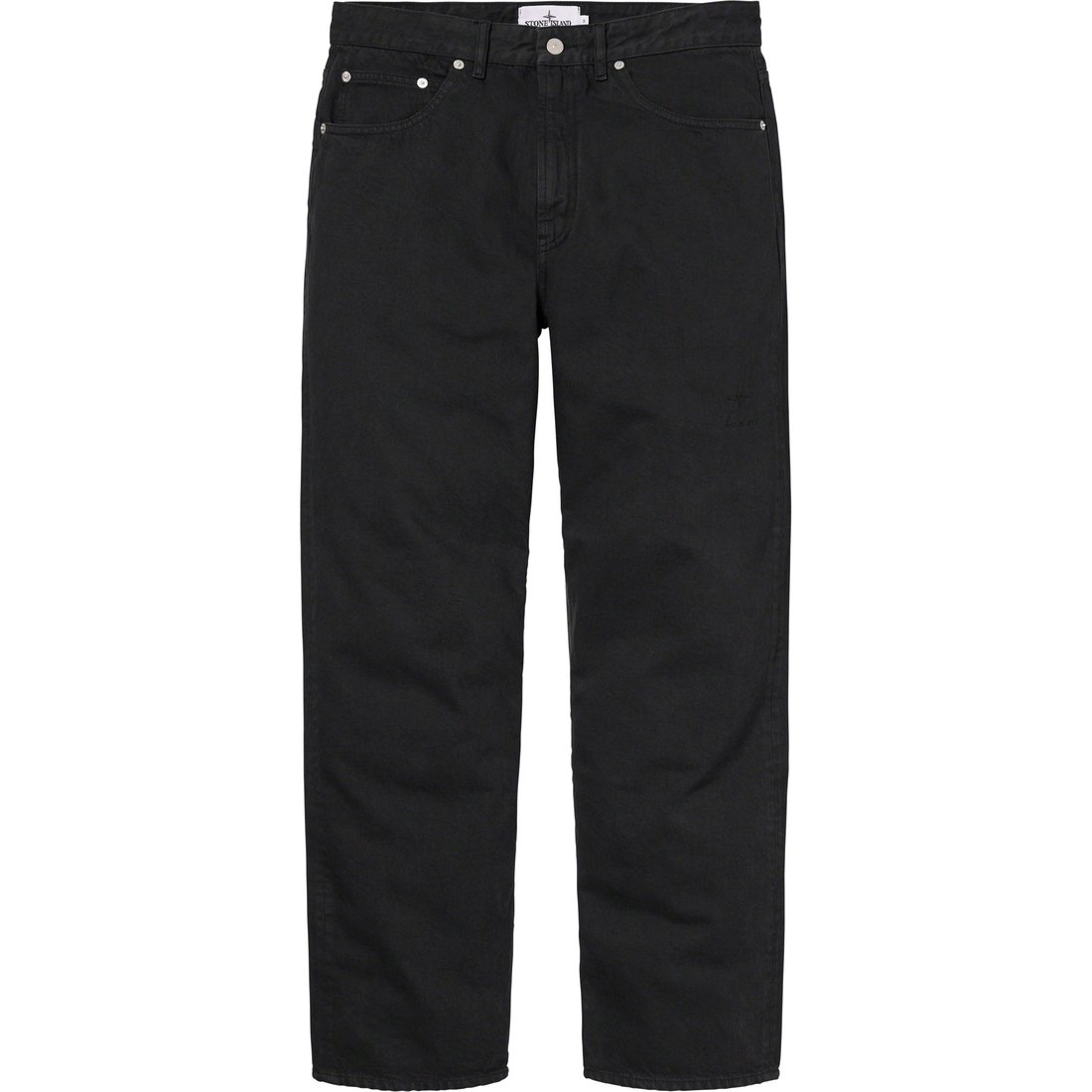 Details on Supreme Stone Island 5-Pocket Jean Black from fall winter
                                                    2023 (Price is $348)