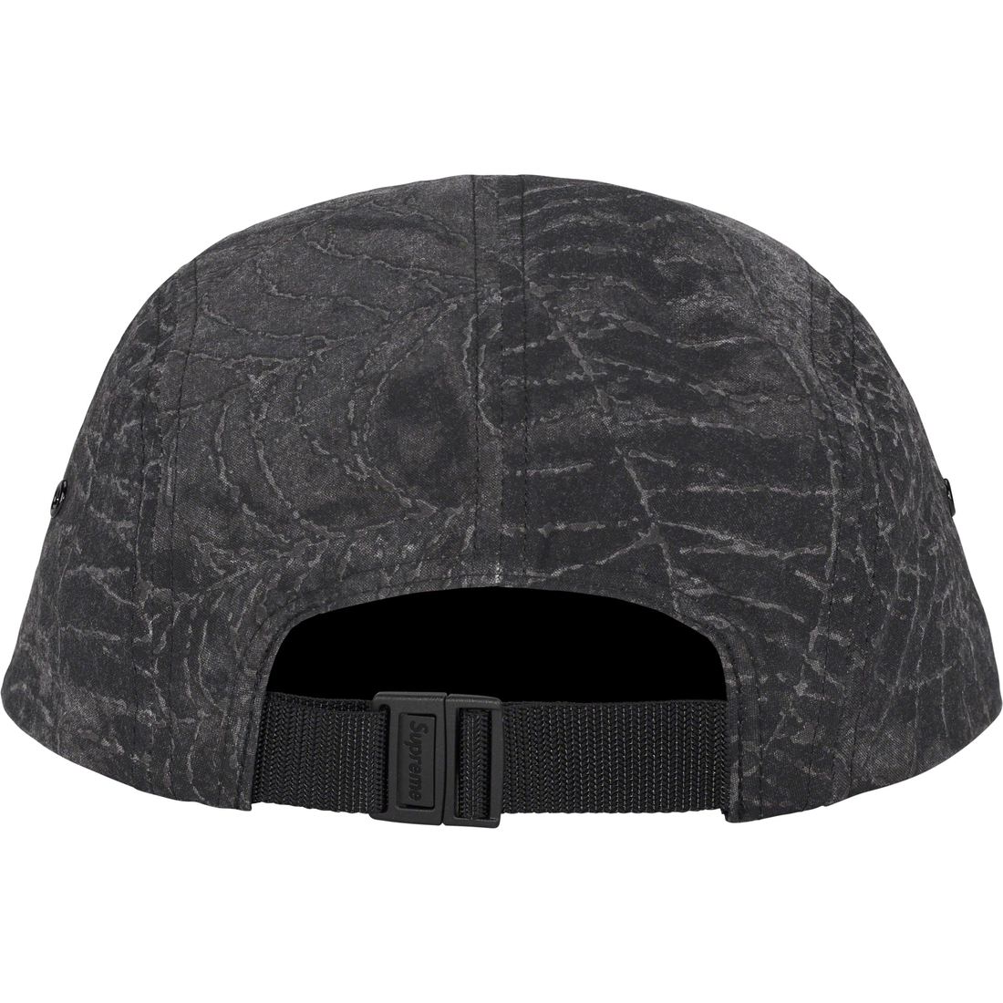 Details on Supreme Stone Island Camp Cap Black from fall winter
                                                    2023 (Price is $78)