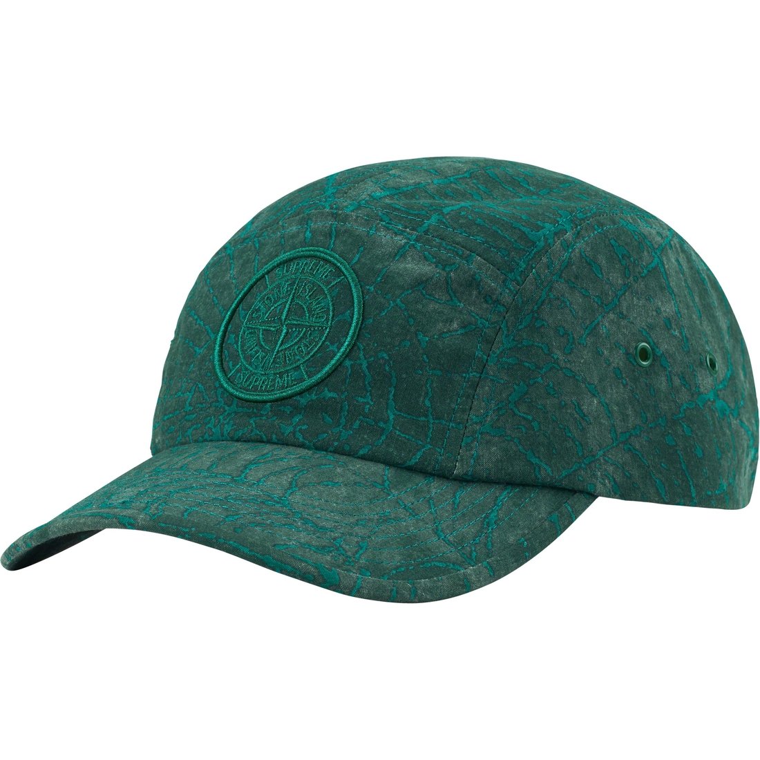 Details on Supreme Stone Island Camp Cap Dark Green from fall winter
                                                    2023 (Price is $78)
