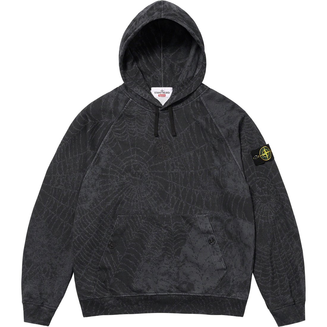 Details on Supreme Stone Island Hooded Sweatshirt Black from fall winter
                                                    2023 (Price is $348)