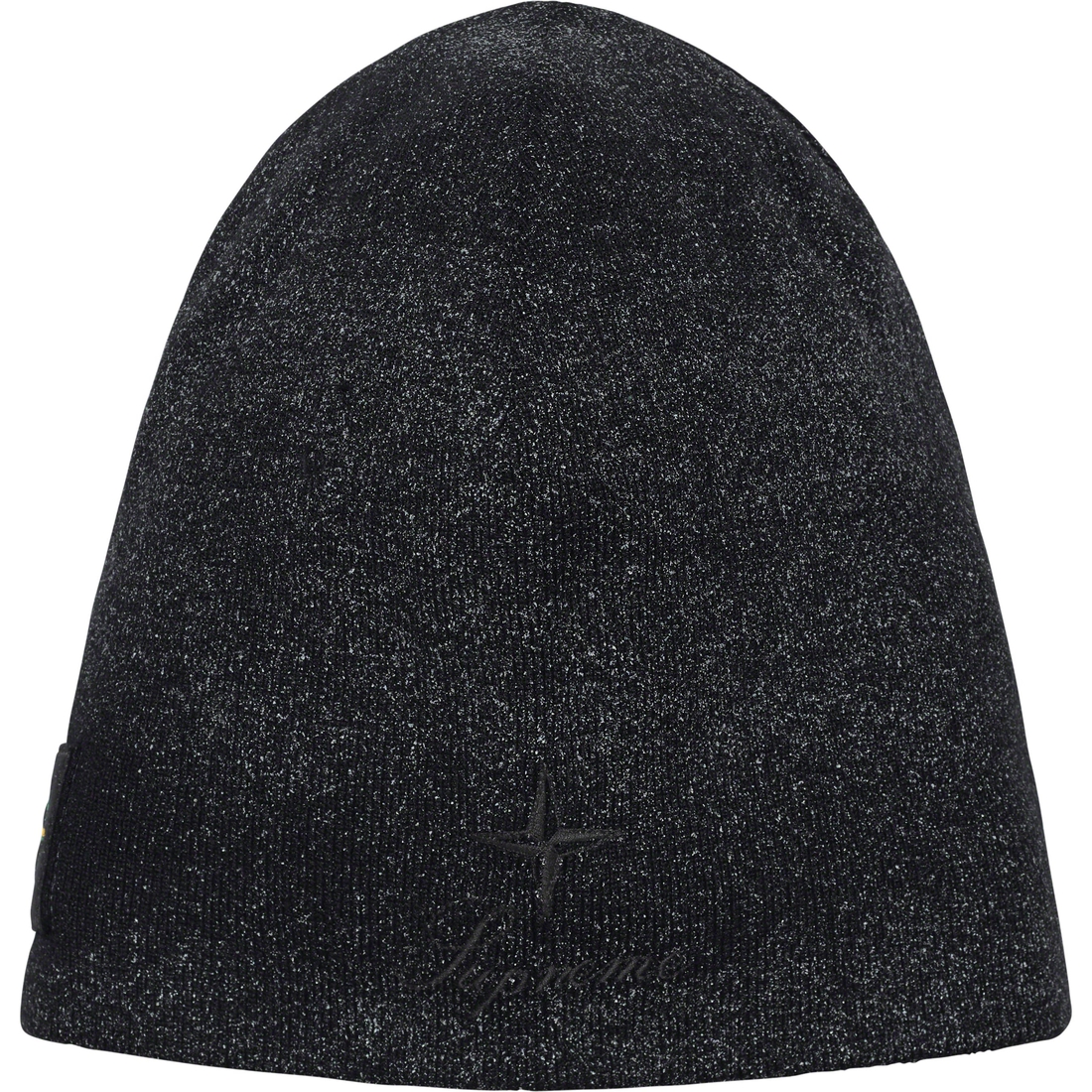 Details on Supreme Stone Island Reflective Beanie Black from fall winter
                                                    2023 (Price is $178)