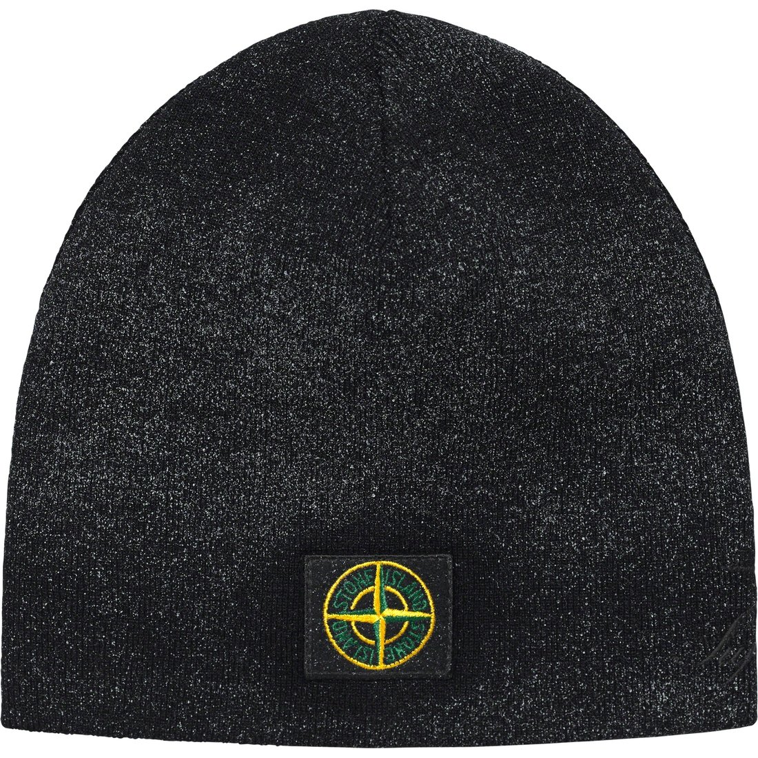 Details on Supreme Stone Island Reflective Beanie Black from fall winter
                                                    2023 (Price is $178)