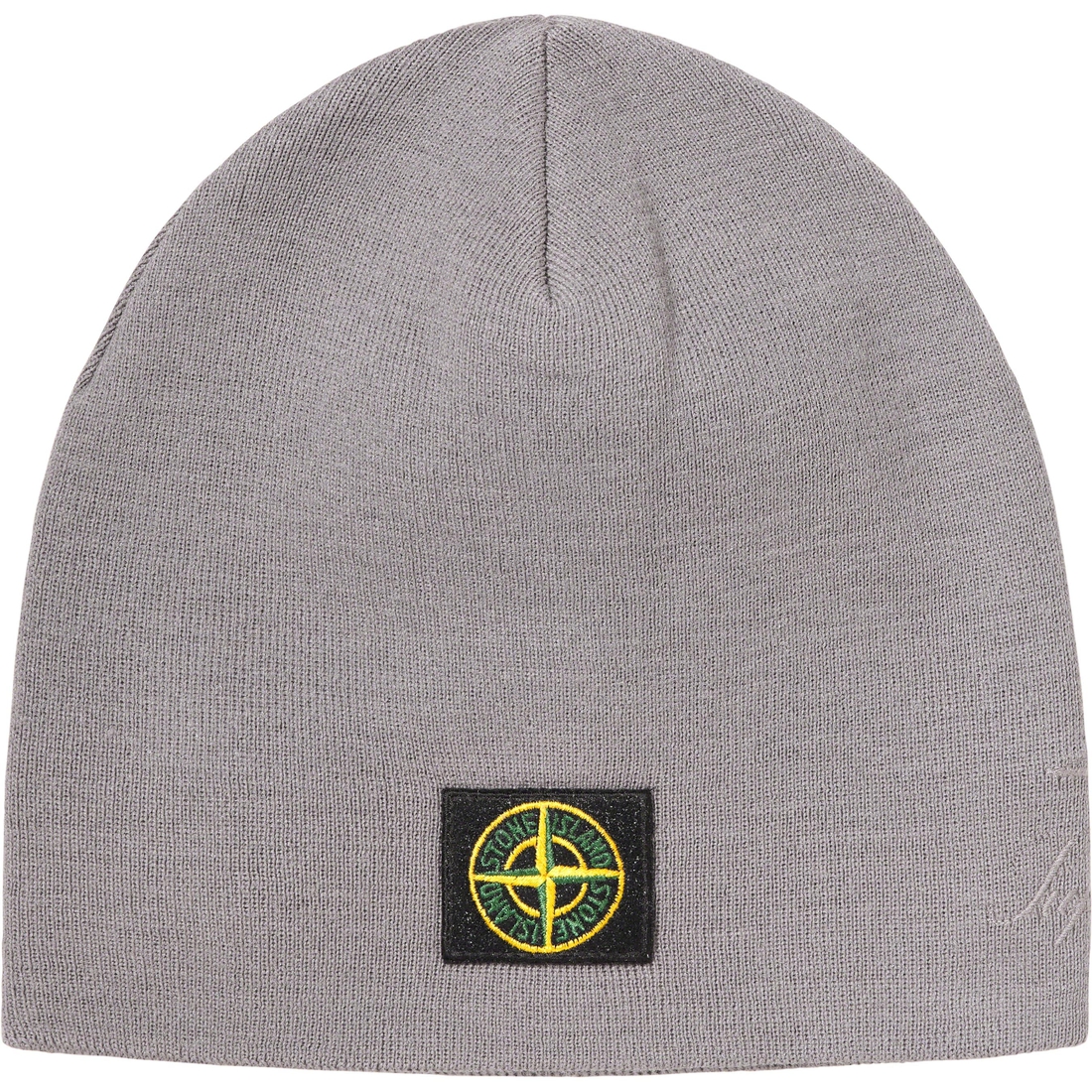 Details on Supreme Stone Island Reflective Beanie Grey from fall winter
                                                    2023 (Price is $178)