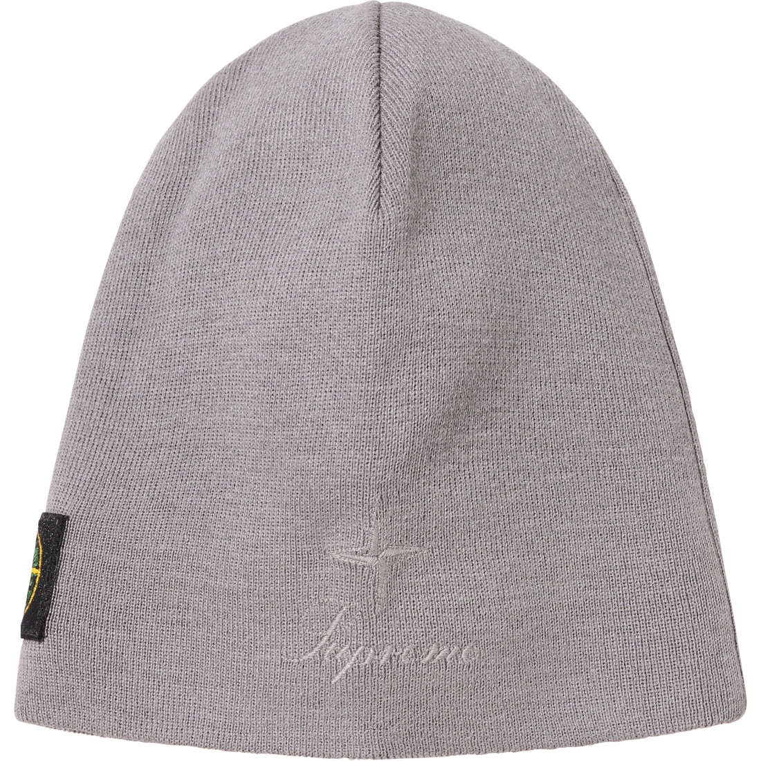 Details on Supreme Stone Island Reflective Beanie Grey from fall winter
                                                    2023 (Price is $178)