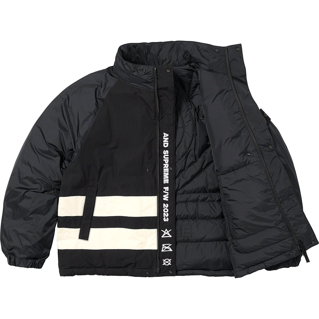 Supreme Stone Island Reversible Down Puffer Jacket Black Men's - FW23 - US