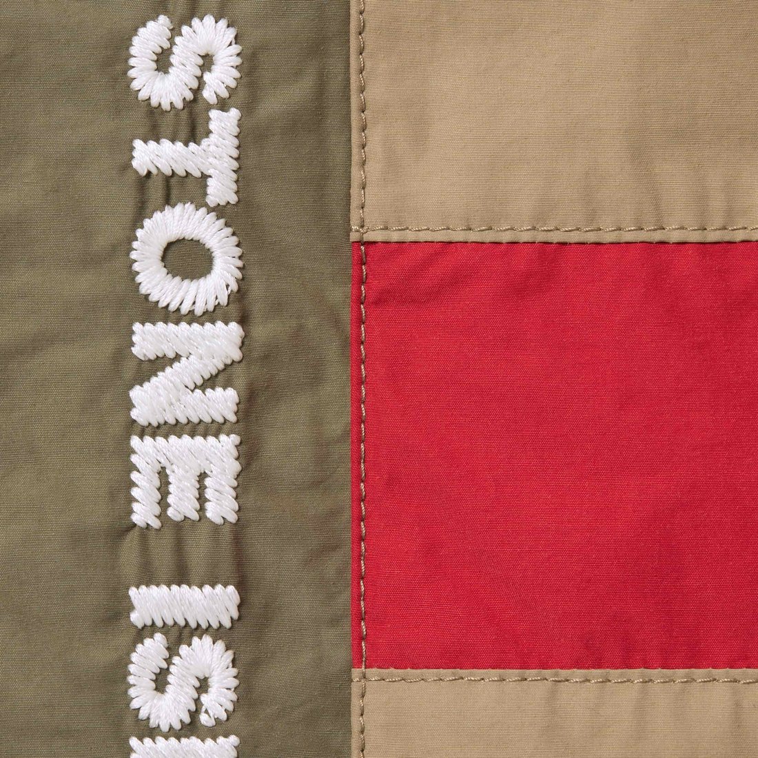 Details on Supreme Stone Island Reversible Down Puffer Jacket Olive from fall winter
                                                    2023 (Price is $998)