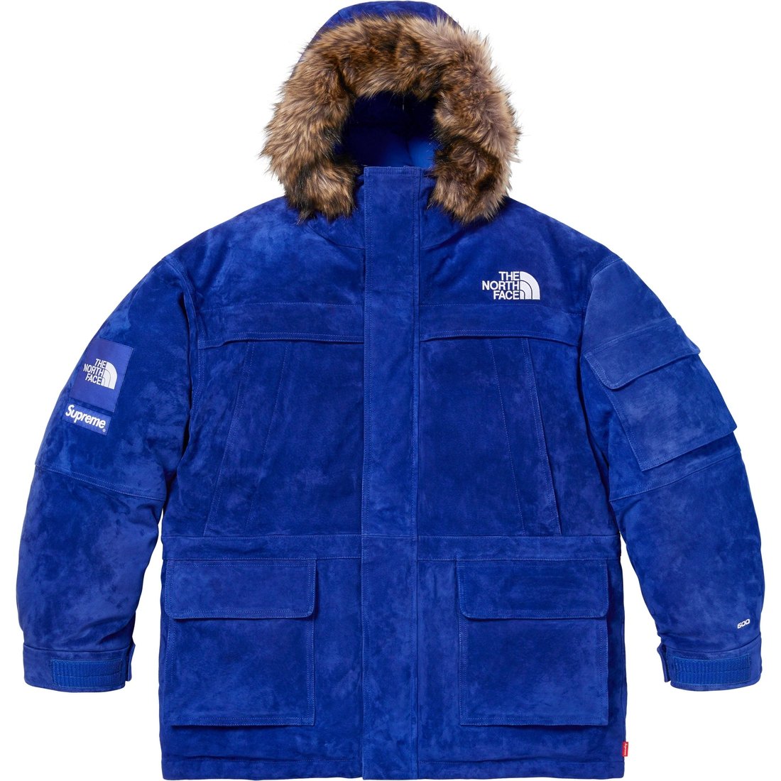 Details on Supreme The North Face Suede 600-Fill Down Parka Blue from fall winter
                                                    2023 (Price is $1298)