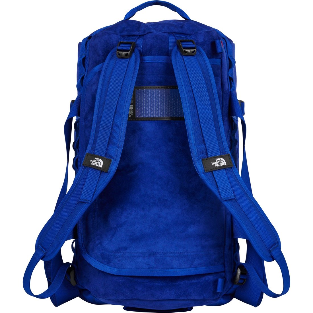 Details on Supreme The North Face Suede Small Base Camp Duffle Bag Blue from fall winter
                                                    2023 (Price is $298)