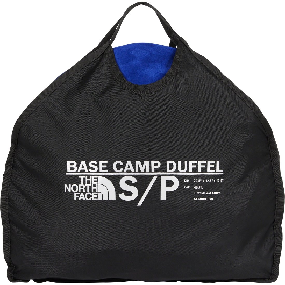 Details on Supreme The North Face Suede Small Base Camp Duffle Bag Blue from fall winter
                                                    2023 (Price is $298)