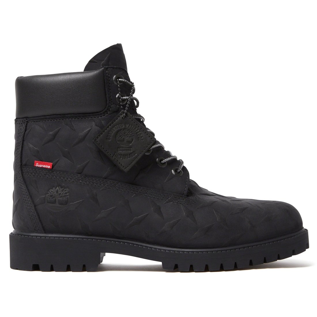 Details on Supreme Timberland Diamond Plate 6" Premium Waterproof Boot Black from fall winter
                                                    2023 (Price is $248)