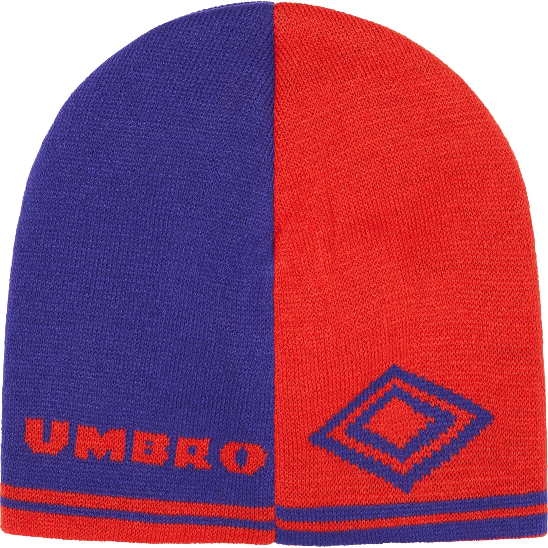 Details on Supreme Umbro Beanie Red from fall winter
                                                    2023 (Price is $40)