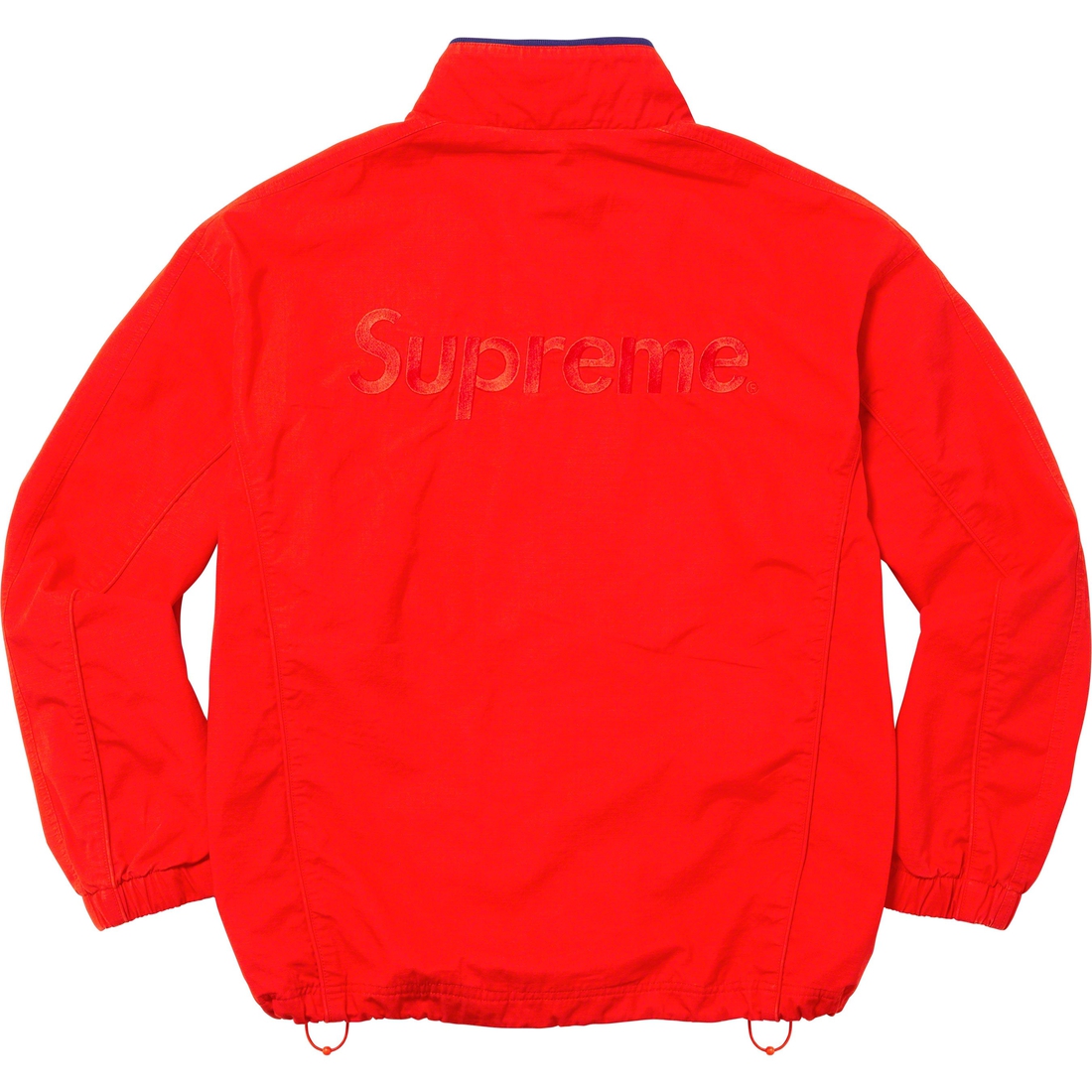Details on Supreme Umbro Cotton Ripstop Track Jacket Red from fall winter 2023 (Price is $188)