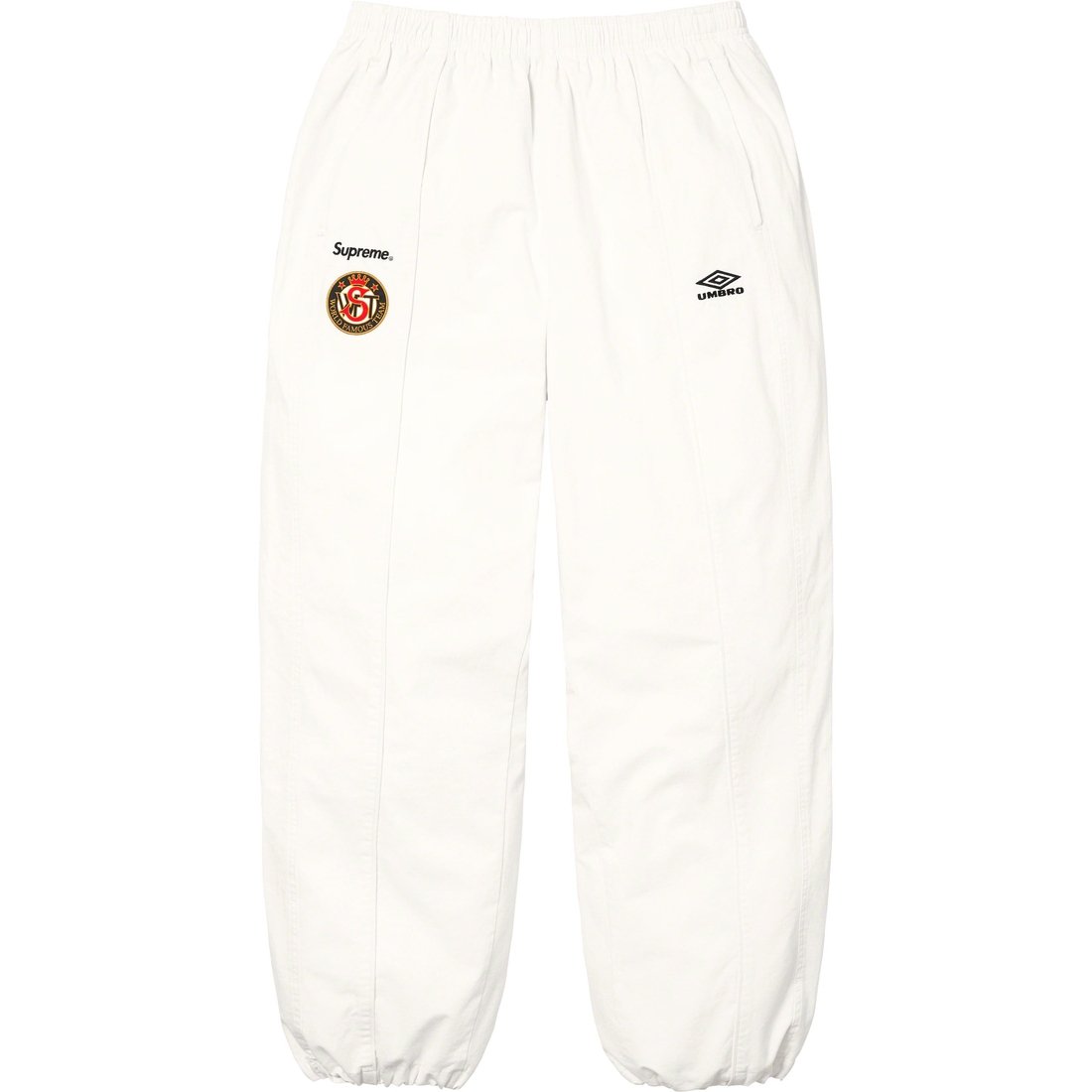 Details on Supreme Umbro Cotton Ripstop Track Pant White from fall winter
                                                    2023 (Price is $158)
