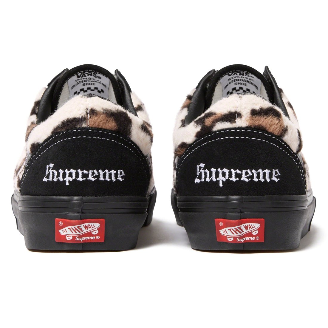 Details on Supreme Vans Leopard Old Skool Black from fall winter
                                                    2023 (Price is $98)