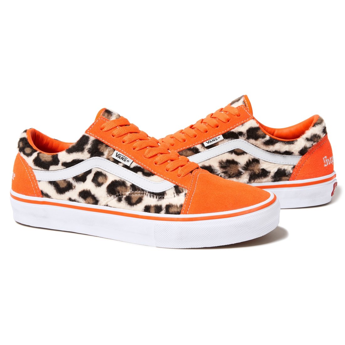 Details on Supreme Vans Leopard Old Skool Orange from fall winter
                                                    2023 (Price is $98)