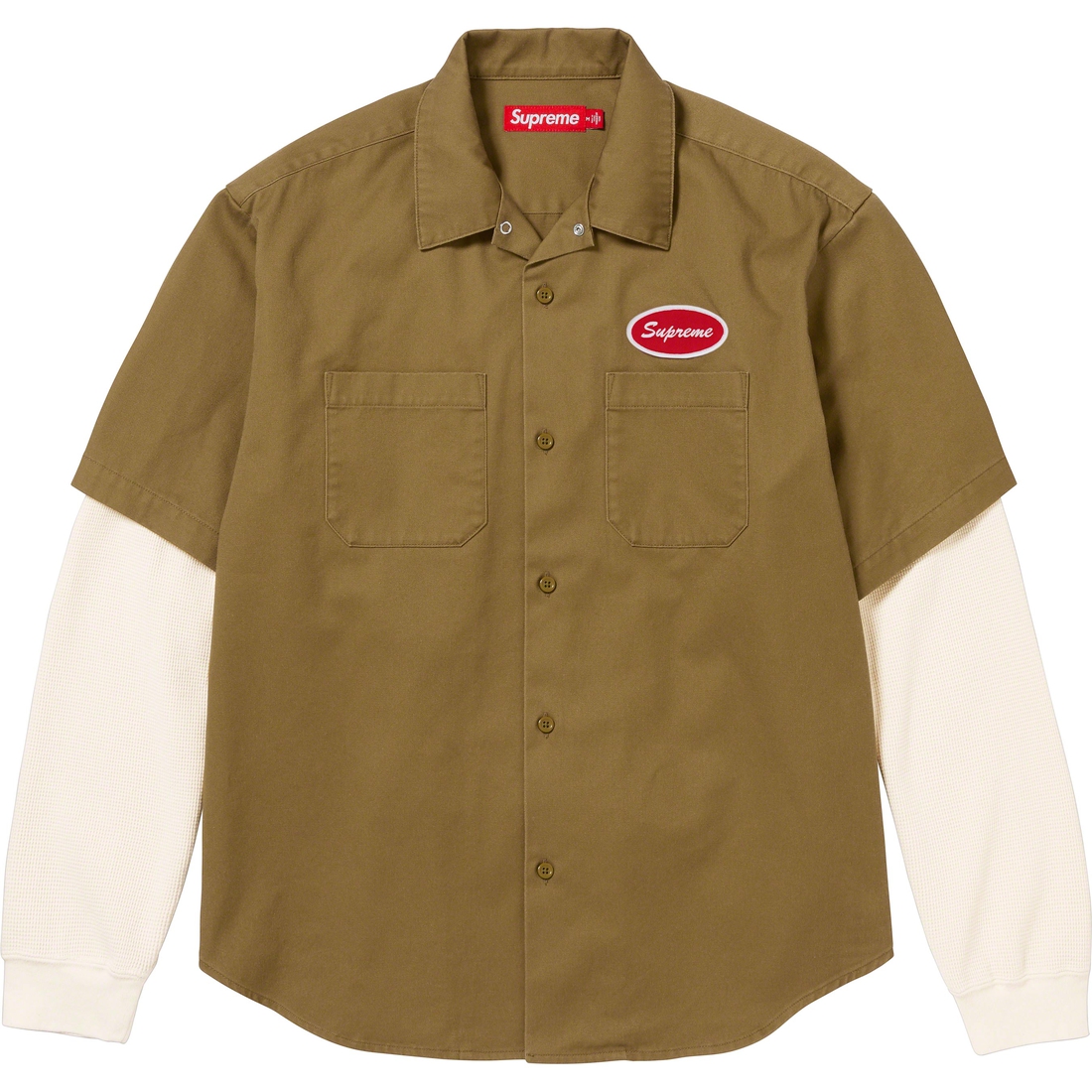 Details on Thermal Sleeve Work Shirt Olive from fall winter
                                                    2023 (Price is $138)