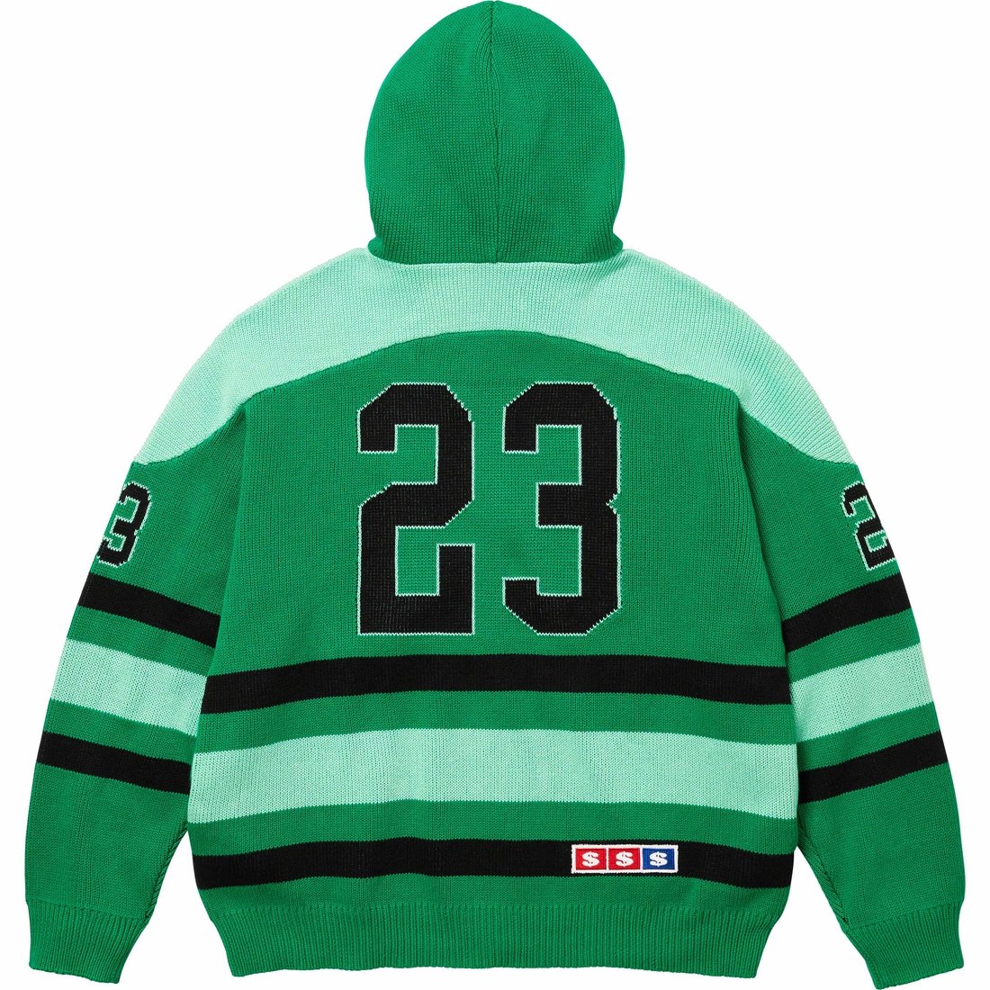 Details on USA Zip Up Hooded Sweater Green from fall winter
                                                    2023 (Price is $198)