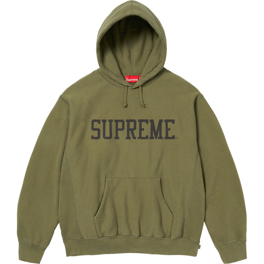 Details on Varsity Hooded Sweatshirt Dark Olive from fall winter
                                                    2023 (Price is $158)