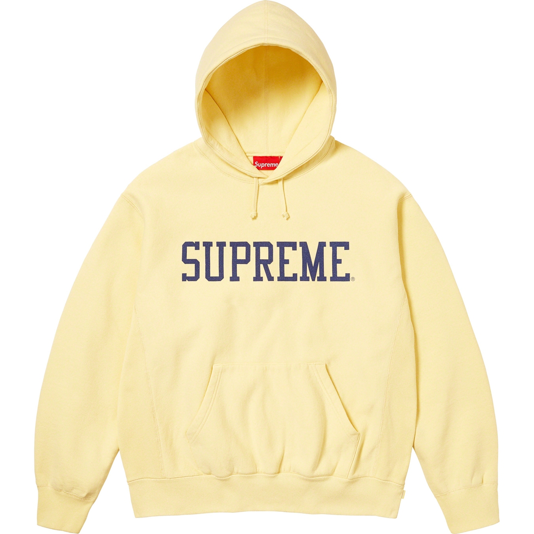 Details on Varsity Hooded Sweatshirt Light Yellow from fall winter
                                                    2023 (Price is $158)
