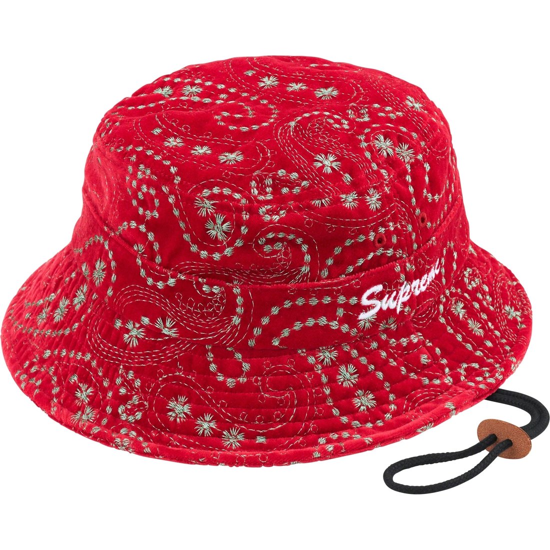 Details on Velvet Paisley Boonie Red from fall winter
                                                    2023 (Price is $68)