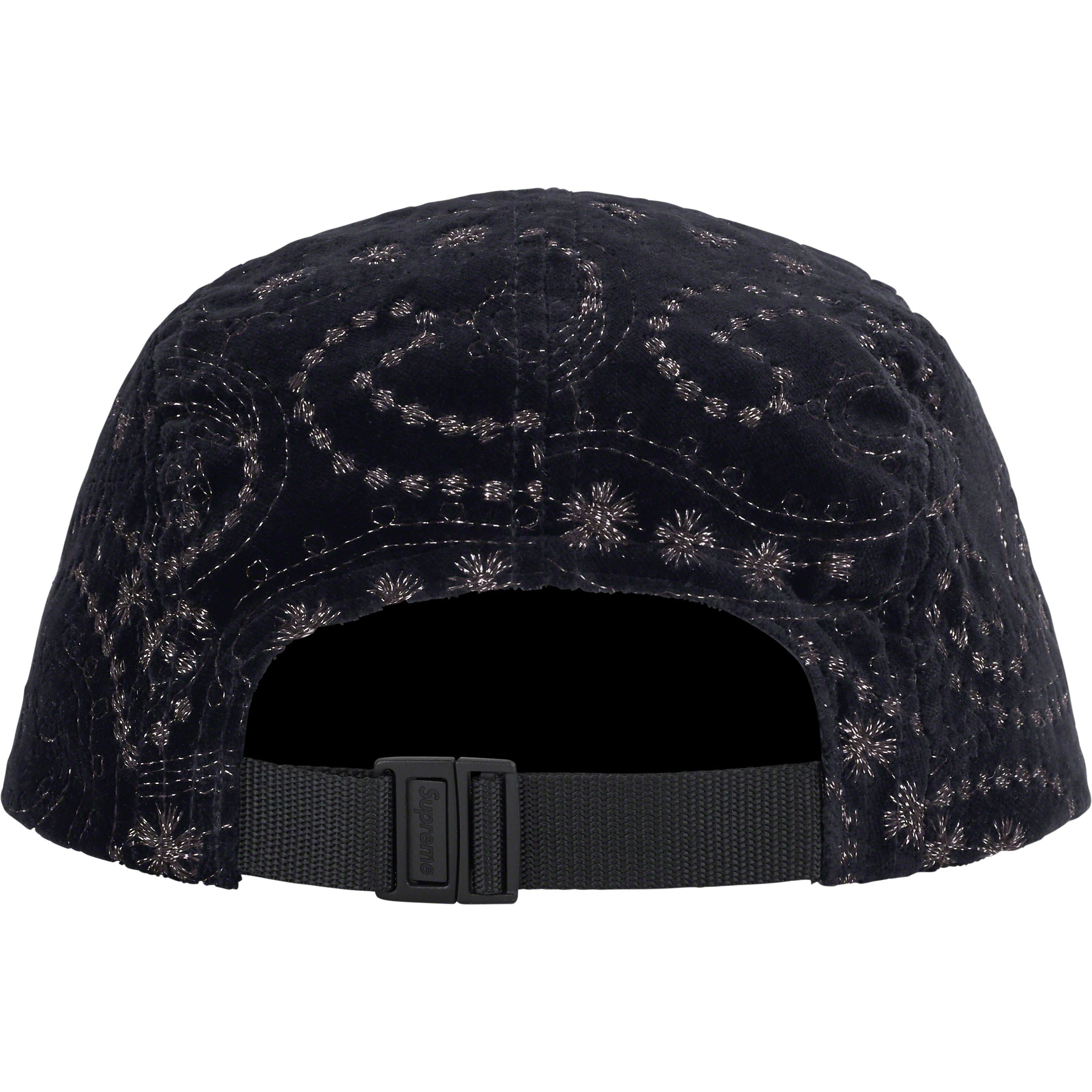 Supreme Velvet Paisley Camp Cap “Black”