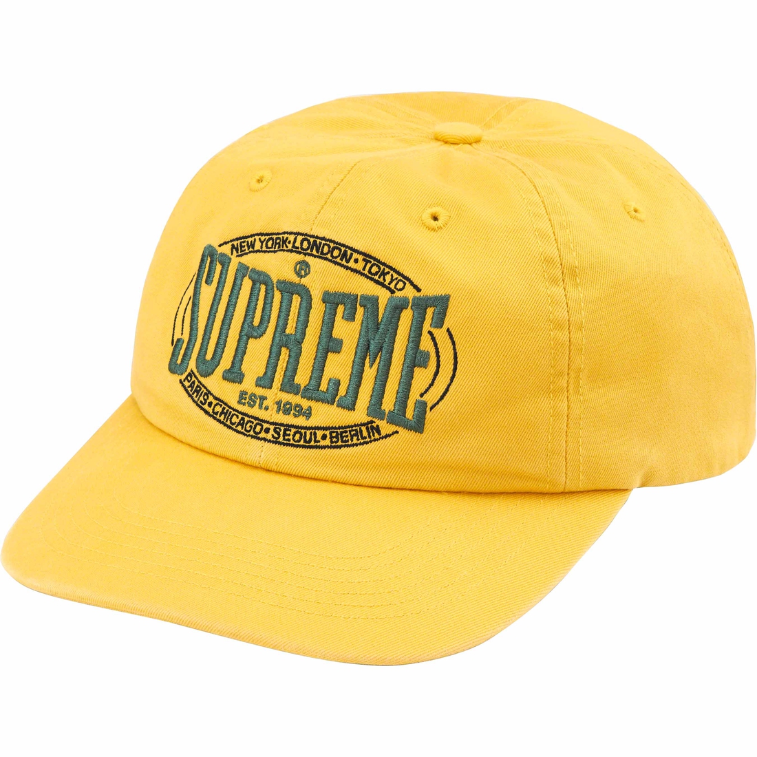 Supreme Warm Up 6-Panel (FW23) - Yellow - $48