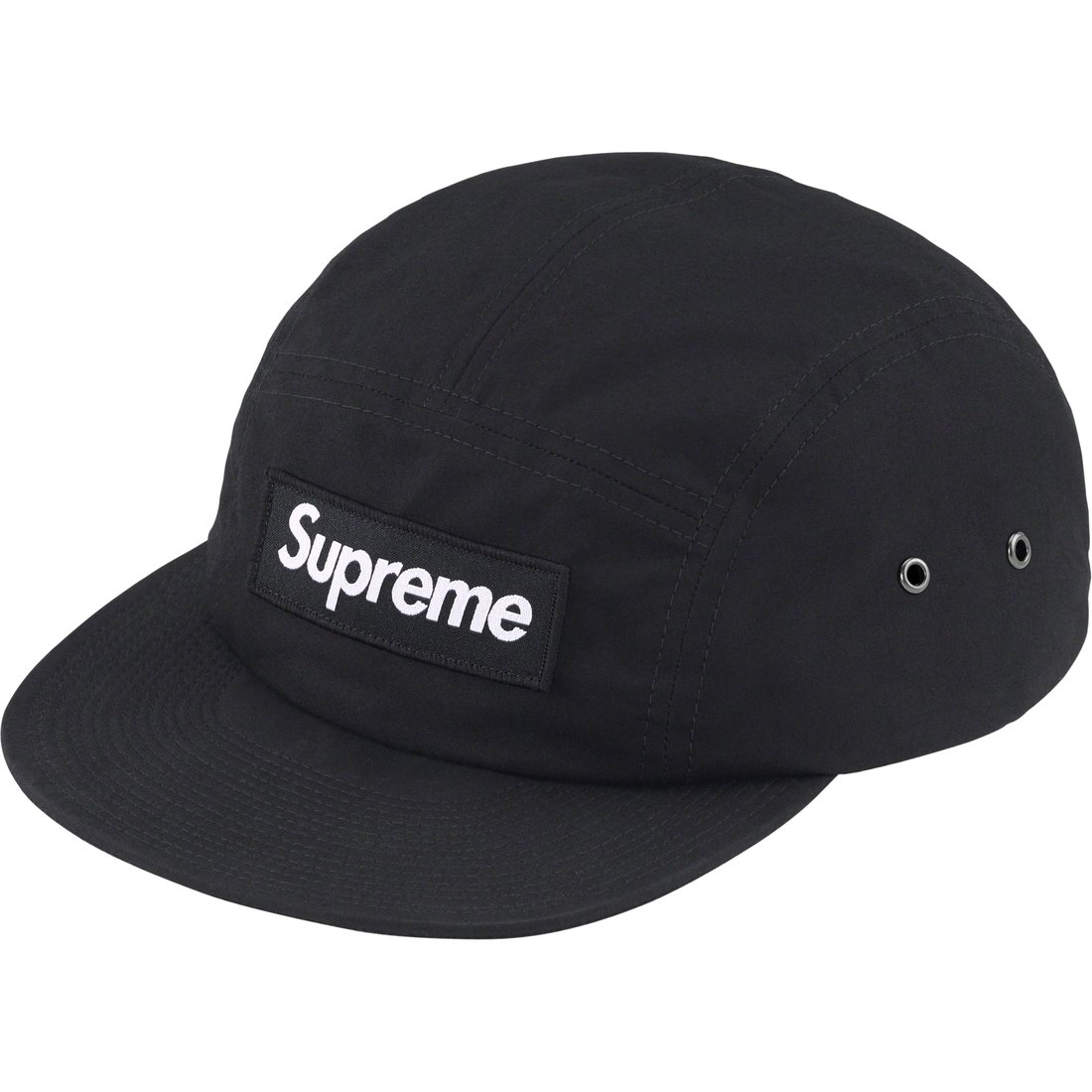 Details on Waxed Cotton Camp Cap Black from fall winter 2023 (Price is $48)