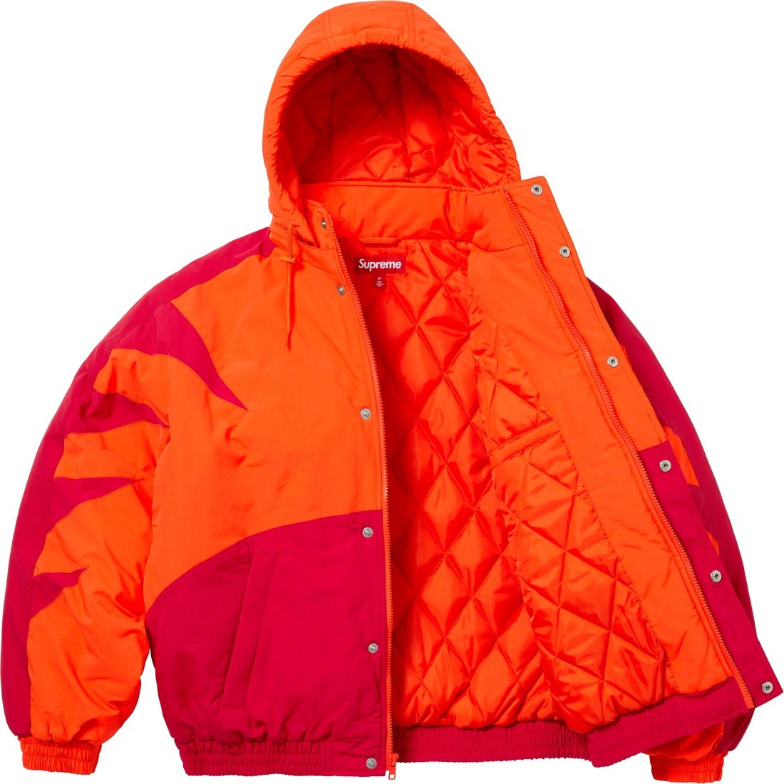 Details on Wildcat Sideline Puffer Jacket Orange from fall winter
                                                    2023 (Price is $248)